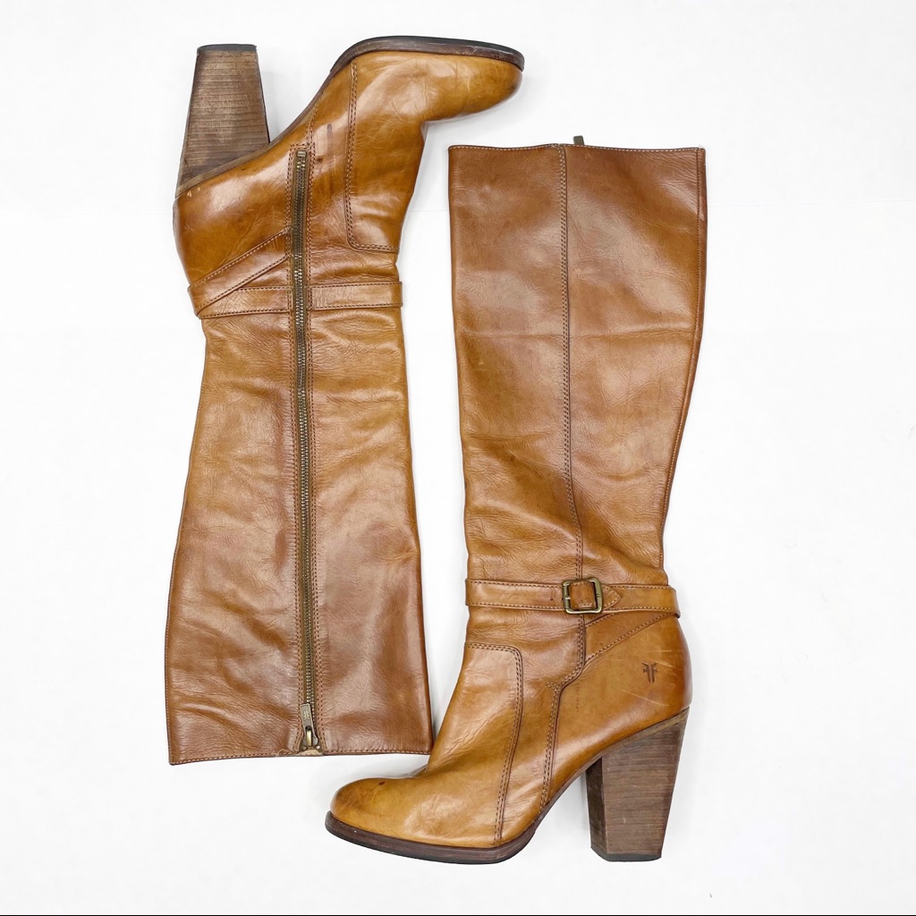 Frye Tan Patty Tall Riding Boots